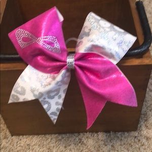 Pink & White infinity Cheer Bow
